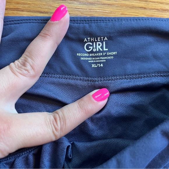 Athleta Girl record breaker 3” short in blue and purple size XL / 14 - Picture 3 of 4
